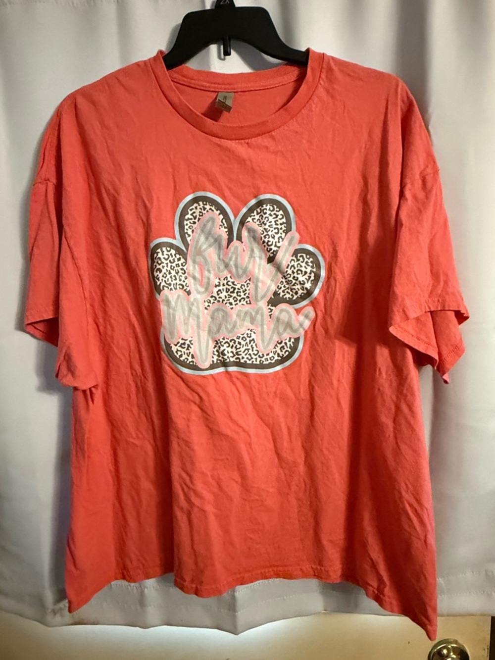 Coral Graphic Paw Print Tee